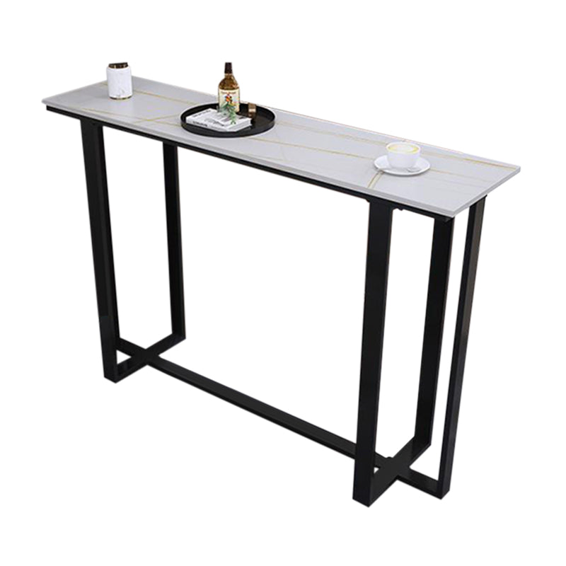 Modern Style Stone Bar Dining Table Rectangle Bar Table in White
