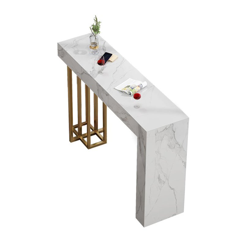 Contemporary Indoor Bar Dining Table Marble Rectangle Bar Table
