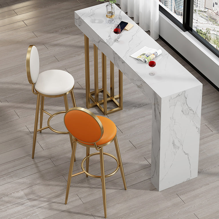 Contemporary Indoor Bar Dining Table Marble Rectangle Bar Table
