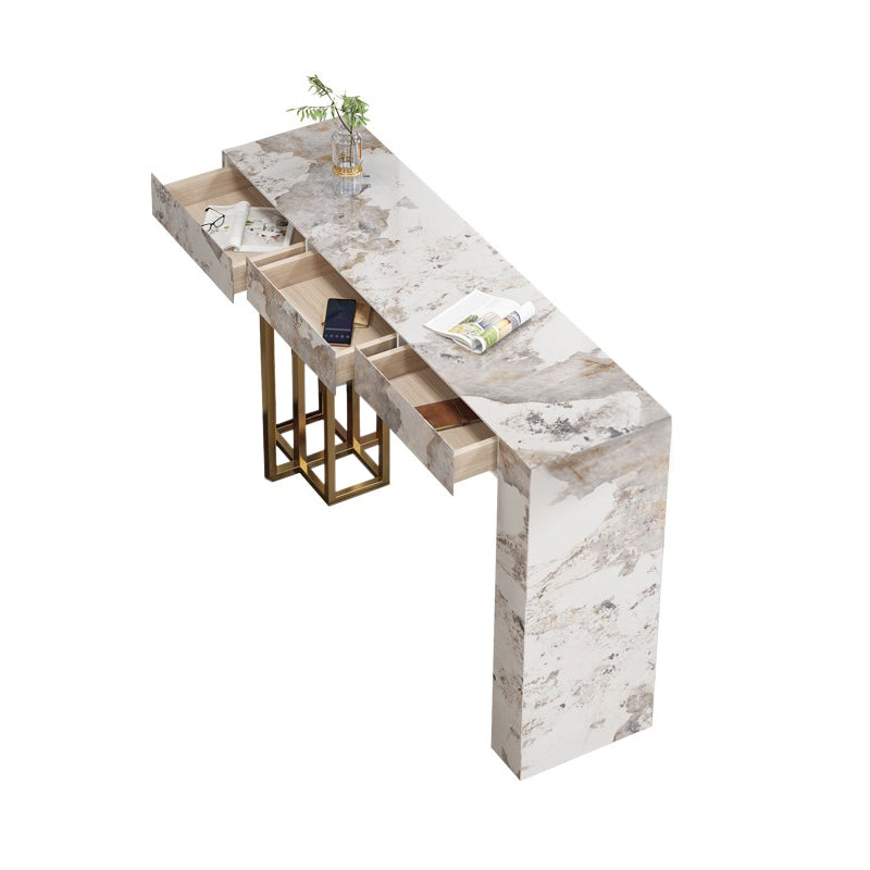 Contemporary Indoor Bar Dining Table Marble Rectangle Bar Table