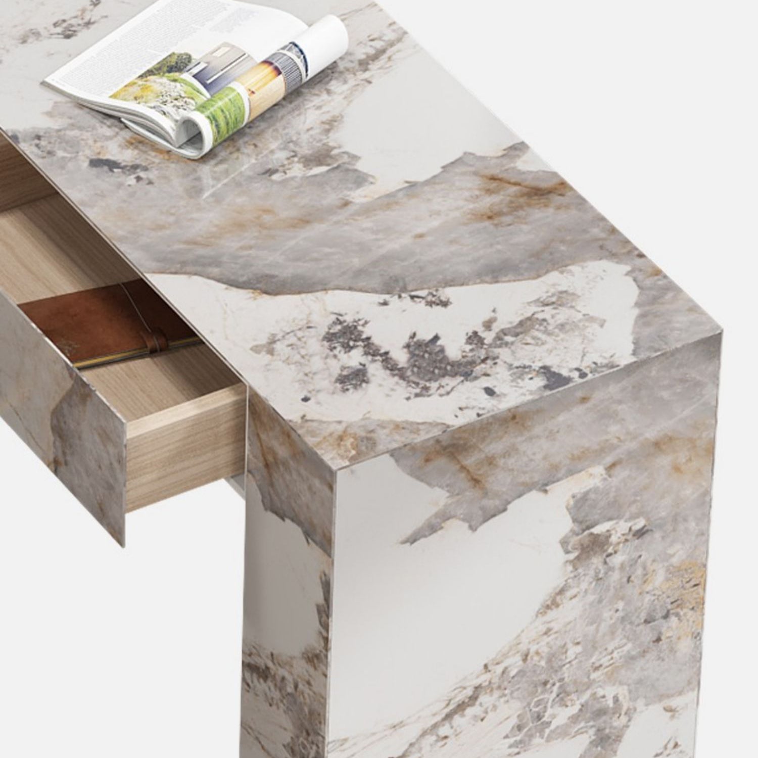 Contemporary Indoor Bar Dining Table Marble Rectangle Bar Table