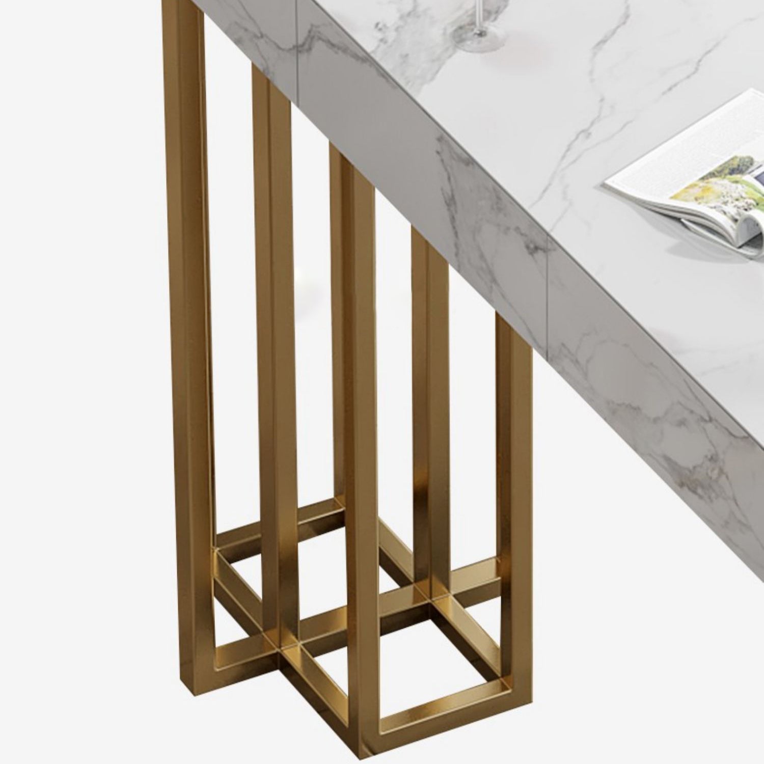 Contemporary Indoor Bar Dining Table Marble Rectangle Bar Table