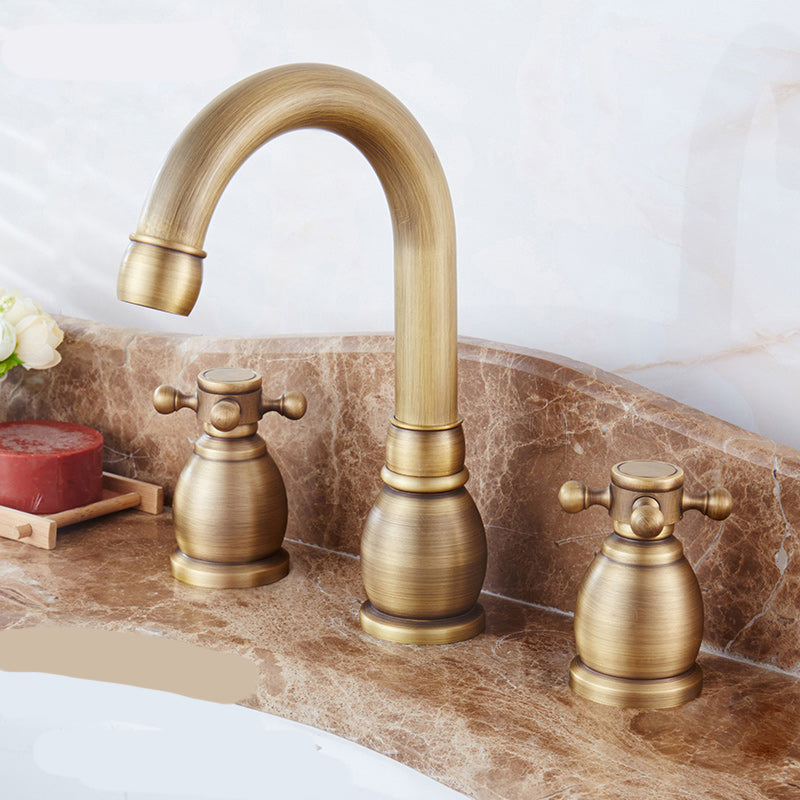 Traditional Vessel Faucet 3 Holes Two-Handle Bathroom Vessel Faucet
