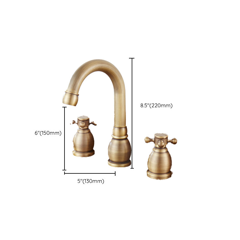 Traditional Vessel Faucet 3 Holes Two-Handle Bathroom Vessel Faucet