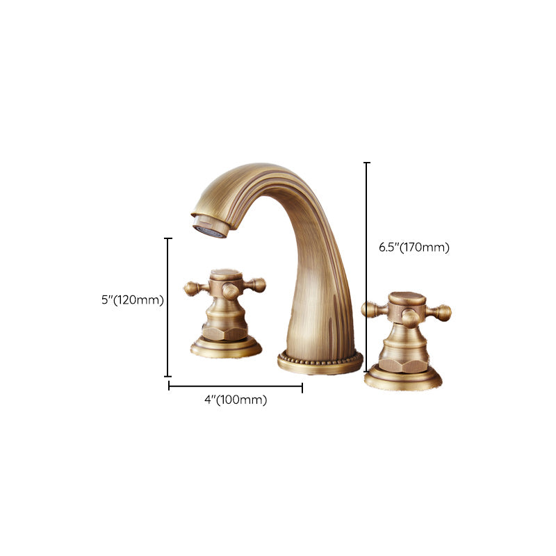 Traditional Vessel Faucet 3 Holes Two-Handle Bathroom Vessel Faucet