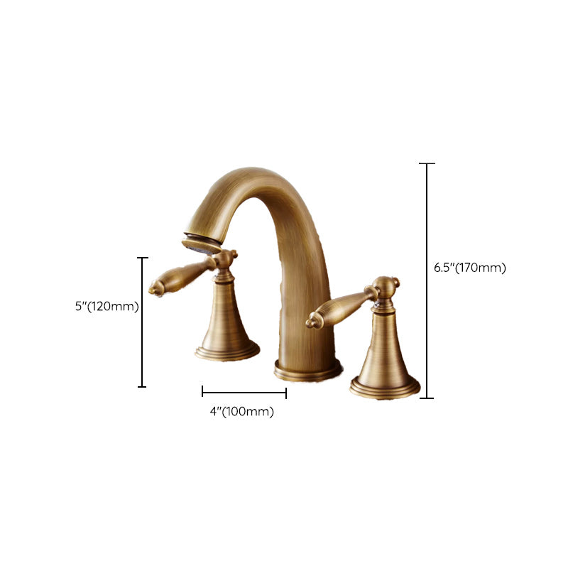 Traditional Vessel Faucet 3 Holes Two-Handle Bathroom Vessel Faucet