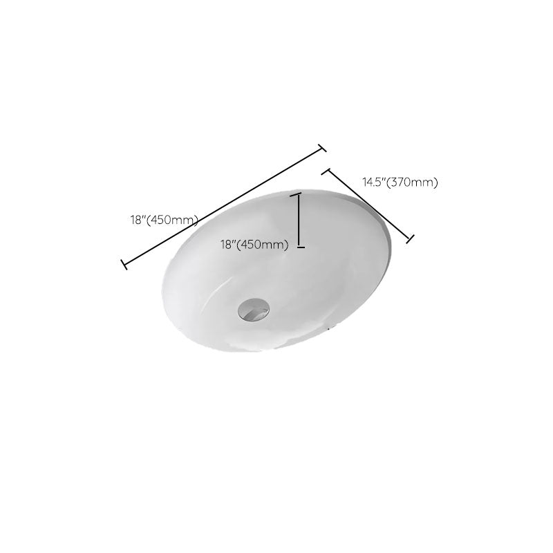 Bathroom Sink Ceramic White Round Anti-spill Sink with Faucet