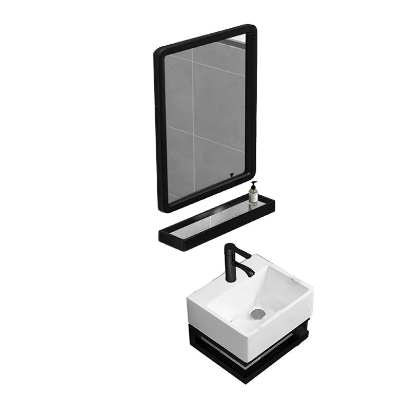Bathroom Sink Ceramic White Wall-mounted Rod Handle Faucet Sink