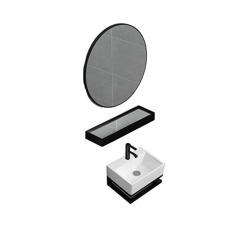 Bathroom Sink Ceramic White Wall-mounted Rod Handle Faucet Sink