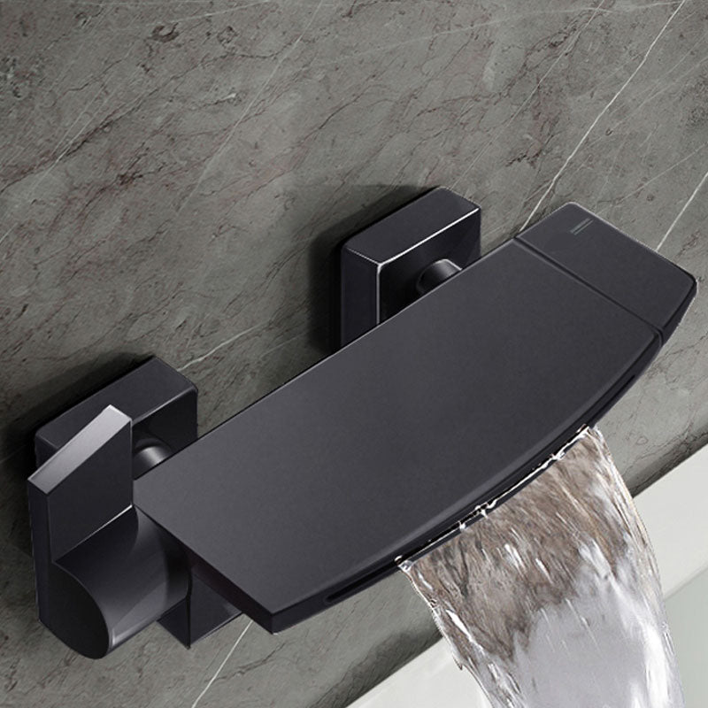 Modern Waterfall Bath Faucet Solid Color Wall Mounted Bathroom Faucet