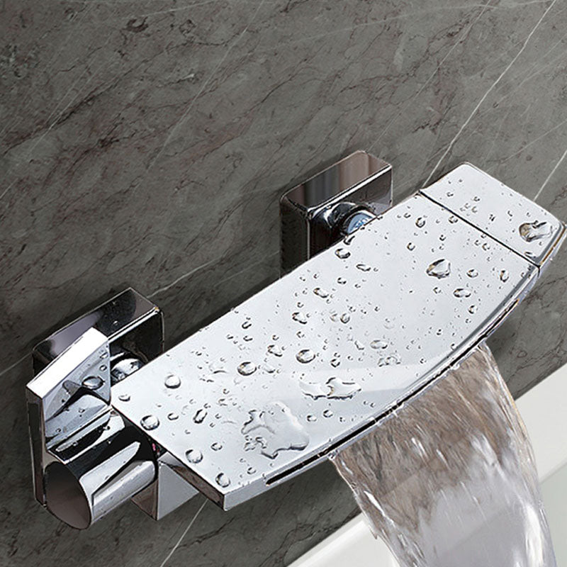 Modern Waterfall Bath Faucet Solid Color Wall Mounted Bathroom Faucet