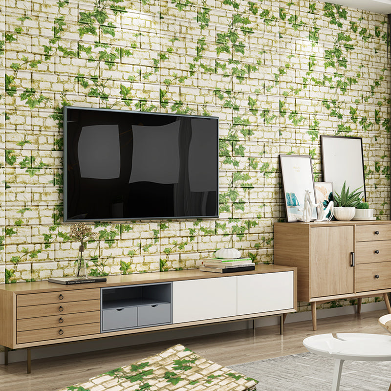 Industrial Wall Plank 3D Brick Wall Panels Waterproof Stick Wall Tile Set of 10
