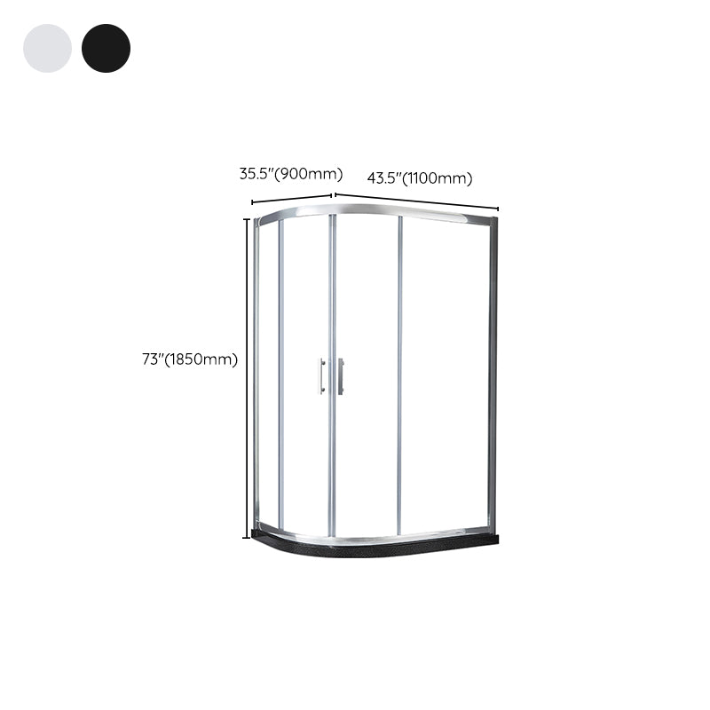 Double Sliding Frame Shower Doors Transparent TemperedShower Door