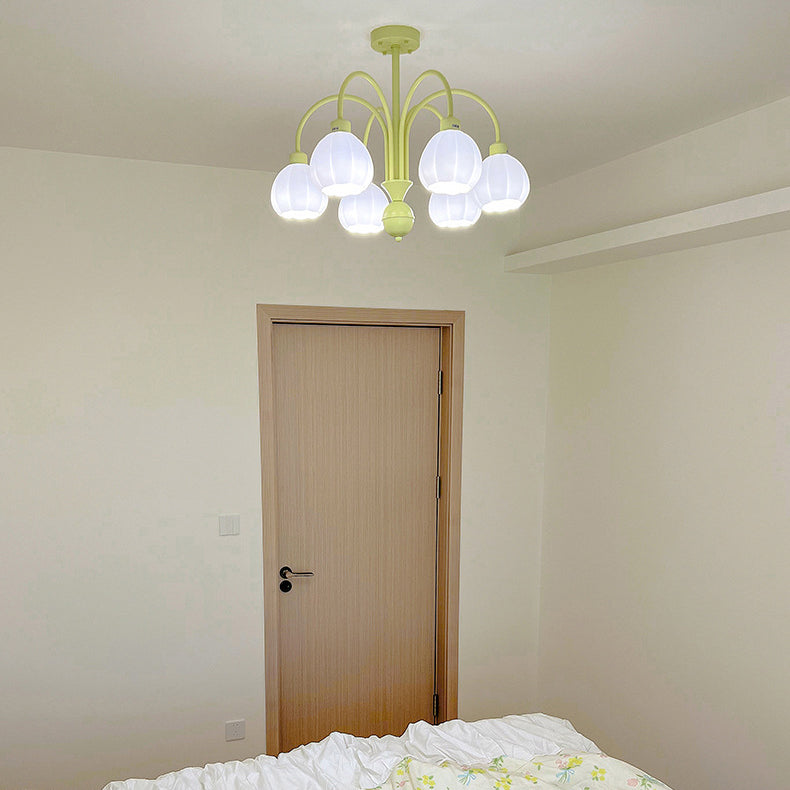 Nordic Ceiling Lamp Glass Flush Mount Light Fixture with Glass Shade for Bedroom