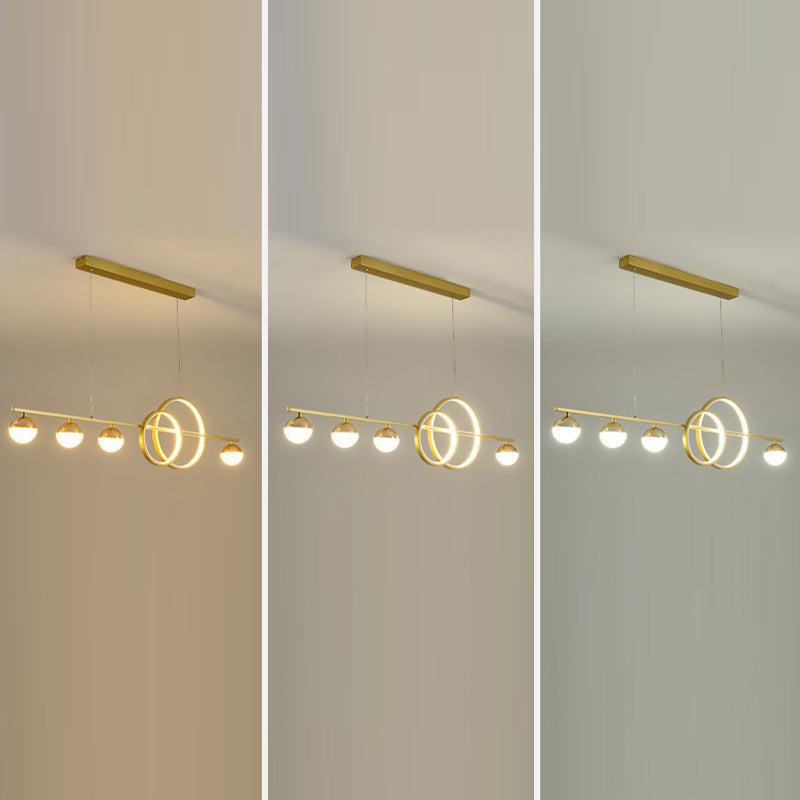 6-Light Golden/Black Ceiling Light LED Kitchen Island Lighting for Dining Table