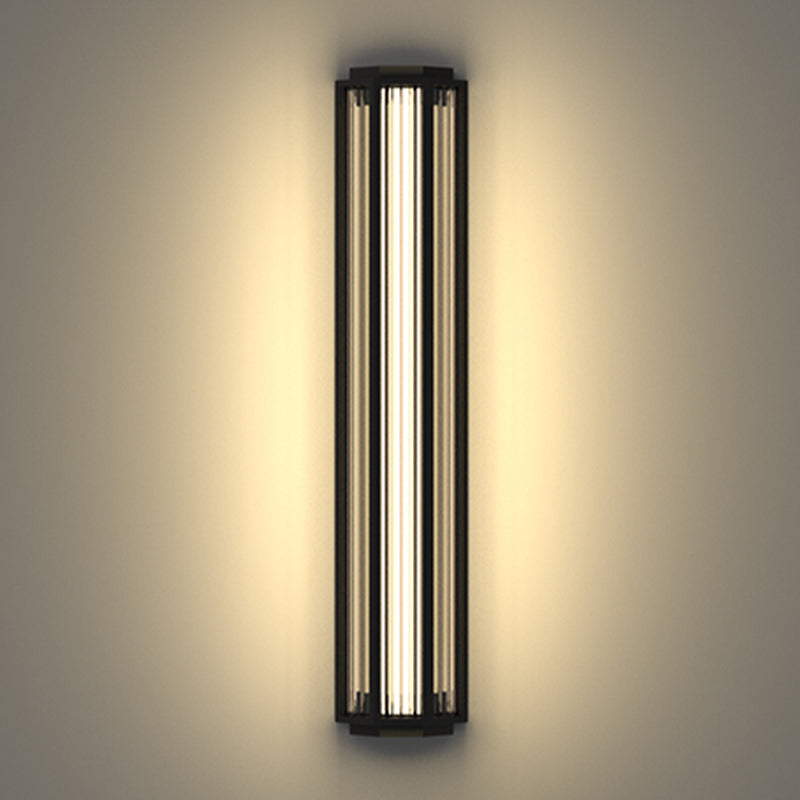 Simple Wall Sconce Black Outdoor Wall Light Fixture with Metal