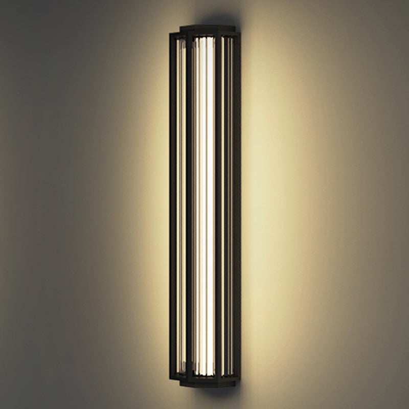 Simple Wall Sconce Black Outdoor Wall Light Fixture with Metal