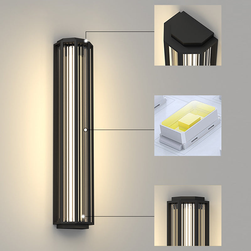 Simple Wall Sconce Black Outdoor Wall Light Fixture with Metal