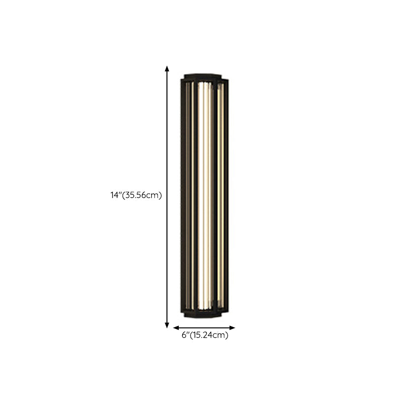 Simple Wall Sconce Black Outdoor Wall Light Fixture with Metal