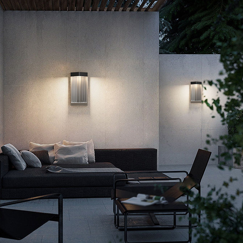 Simple Wall Sconce Black Outdoor Wall Light Fixture with Acrylic