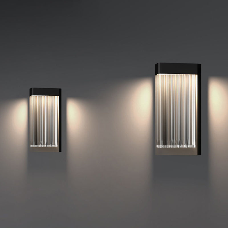 Simple Wall Sconce Black Outdoor Wall Light Fixture with Acrylic