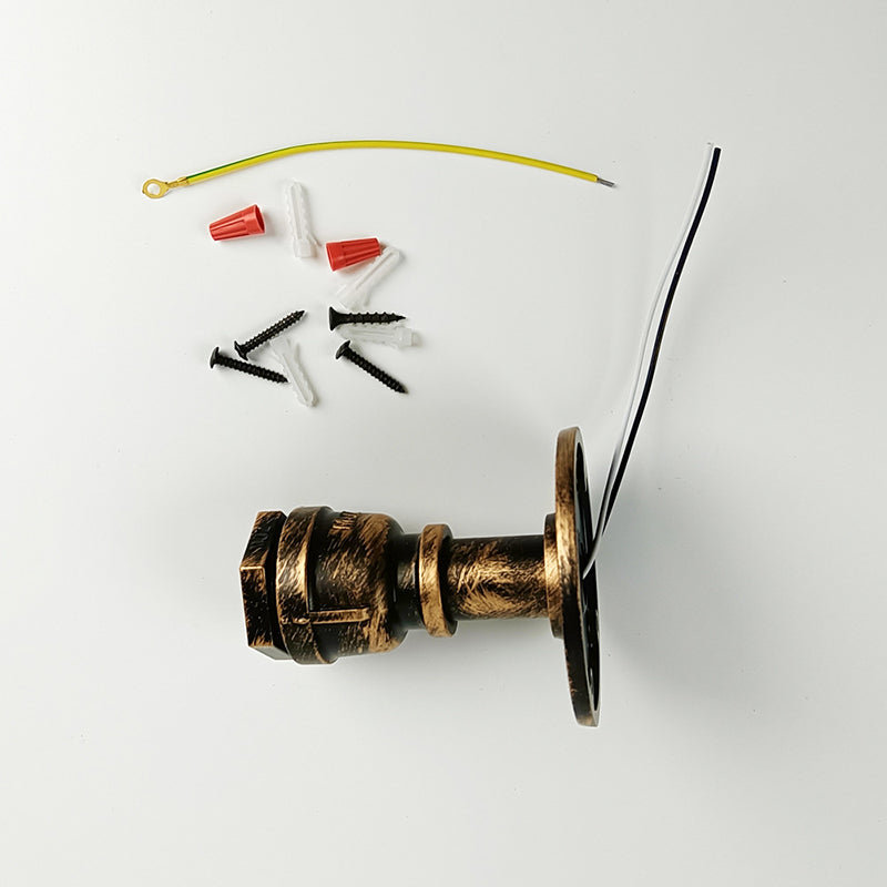 Industrial Metal Wall Sconce Pipe Shape Wall Light for Bedroom in Rust