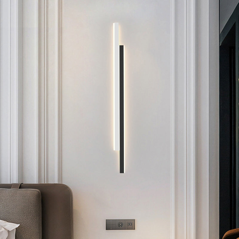 Modernism White/Black 2-Light Wall Mounted Sconce Linear LED Wall Light