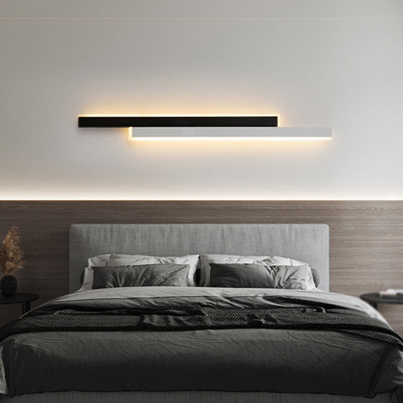 Modernism White/Black 2-Light Wall Mounted Sconce Linear LED Wall Light