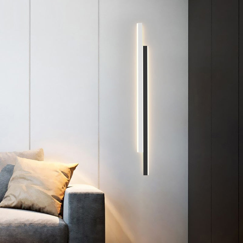 Modernism White/Black 2-Light Wall Mounted Sconce Linear LED Wall Light