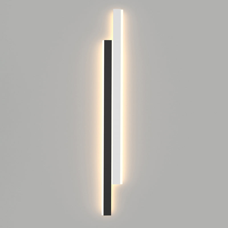 Modernism White/Black 2-Light Wall Mounted Sconce Linear LED Wall Light