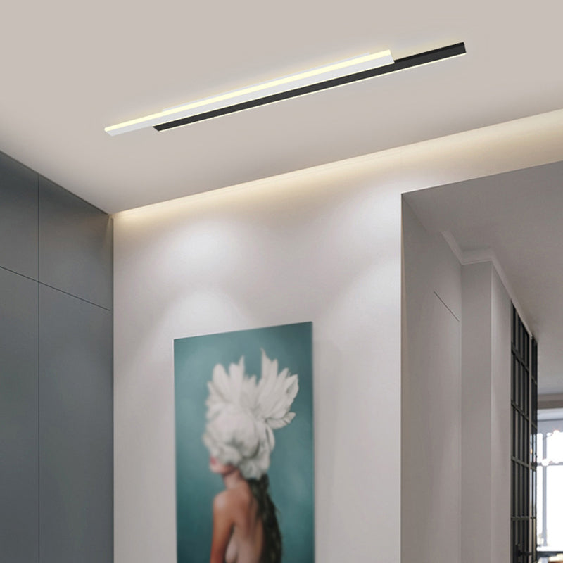 Modernism White/Black 2-Light Wall Mounted Sconce Linear LED Wall Light