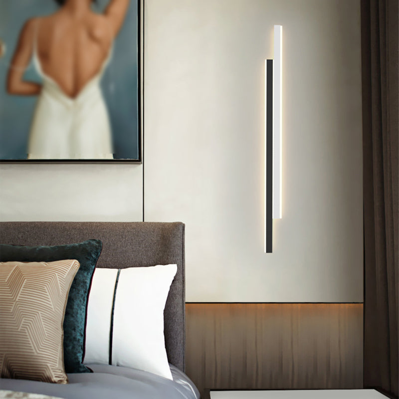 Modernism White/Black 2-Light Wall Mounted Sconce Linear LED Wall Light
