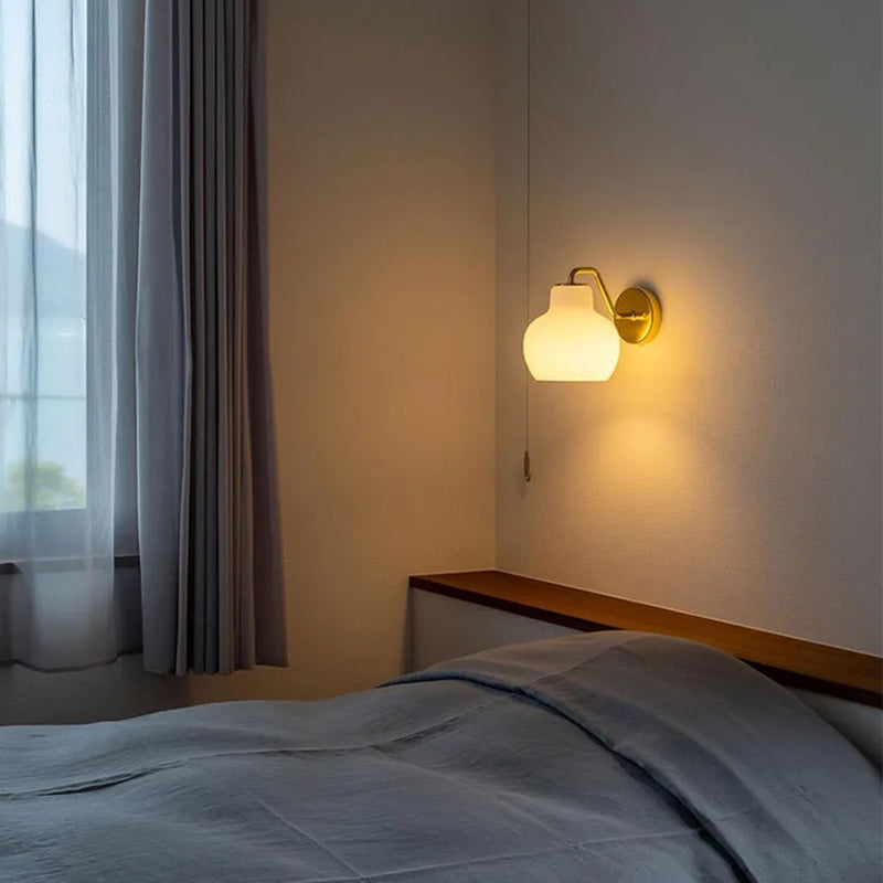 Nordic Style Glass Vanity Light Dome Shape Vanity Lamp for Shower Room