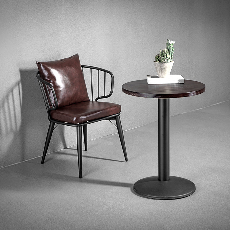 Solid Wood Dinette Set 1/2/3 Pcs Industrial Style Dining Set with Round Table