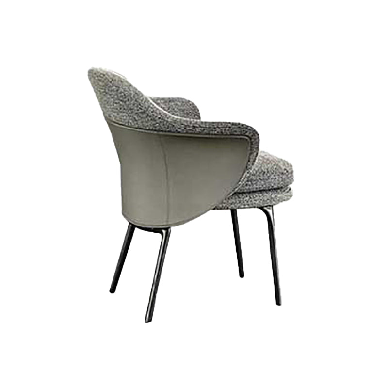 Fabric Arm Chair Nordic Style Parsons Dining Chairs with Black Legs