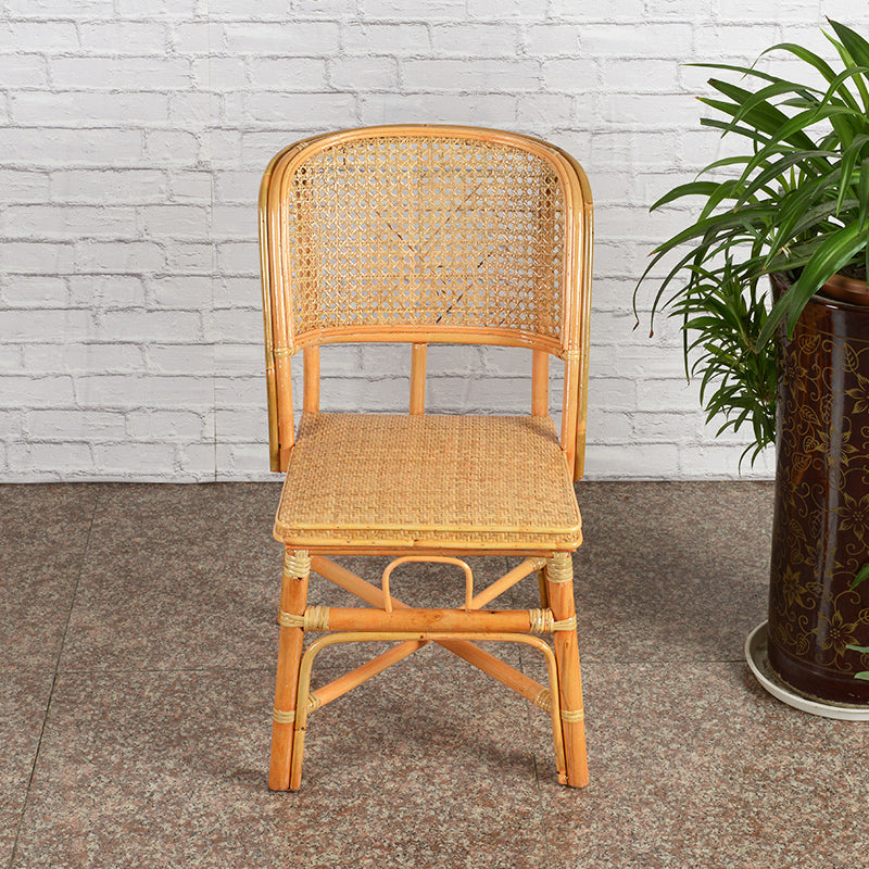 Contemporary Armless Wicker Chair Home Cane Back Dining Chair
