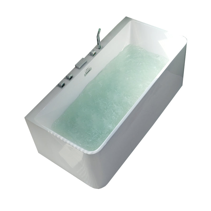 Back to Wall Rectangular Bath Antique Finish Soaking Modern Bathtub