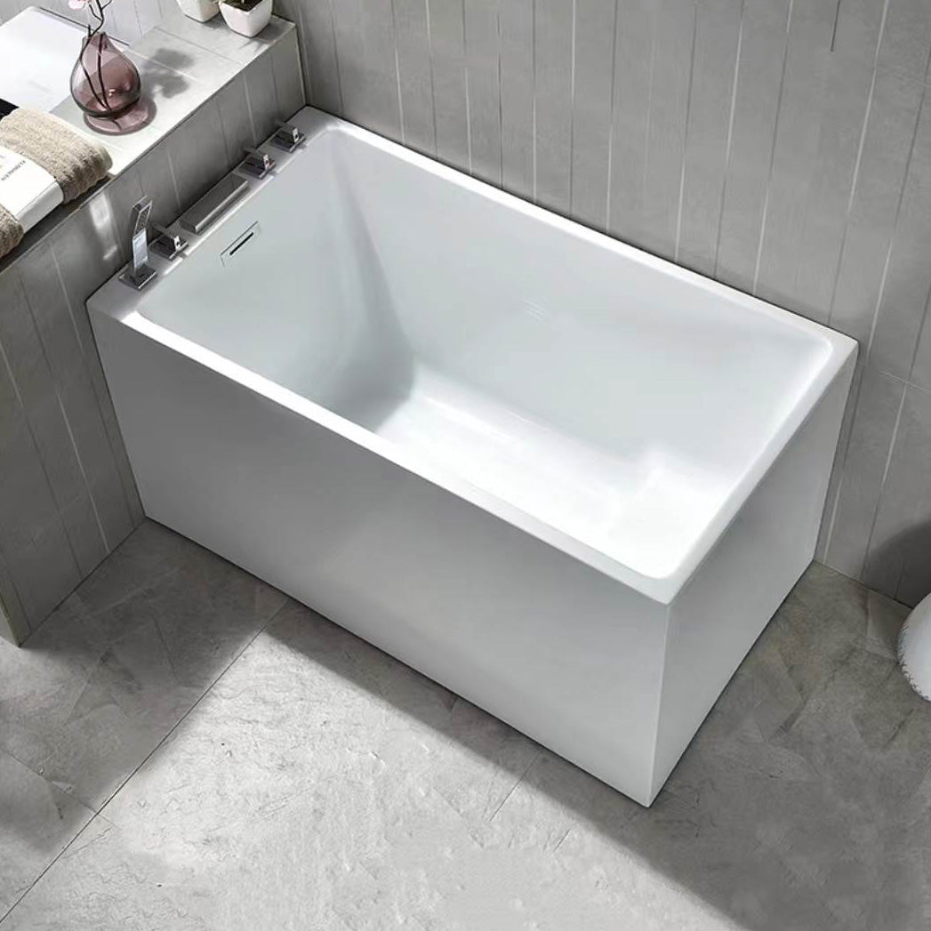 Back to Wall Bathtub Antique Finish Soaking Rectangular Modern Tub