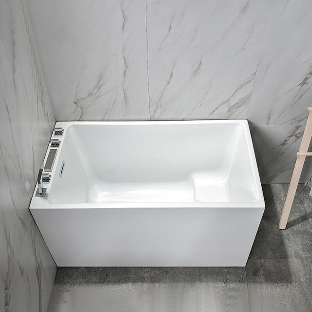 Back to Wall Bathtub Antique Finish Soaking Rectangular Modern Tub