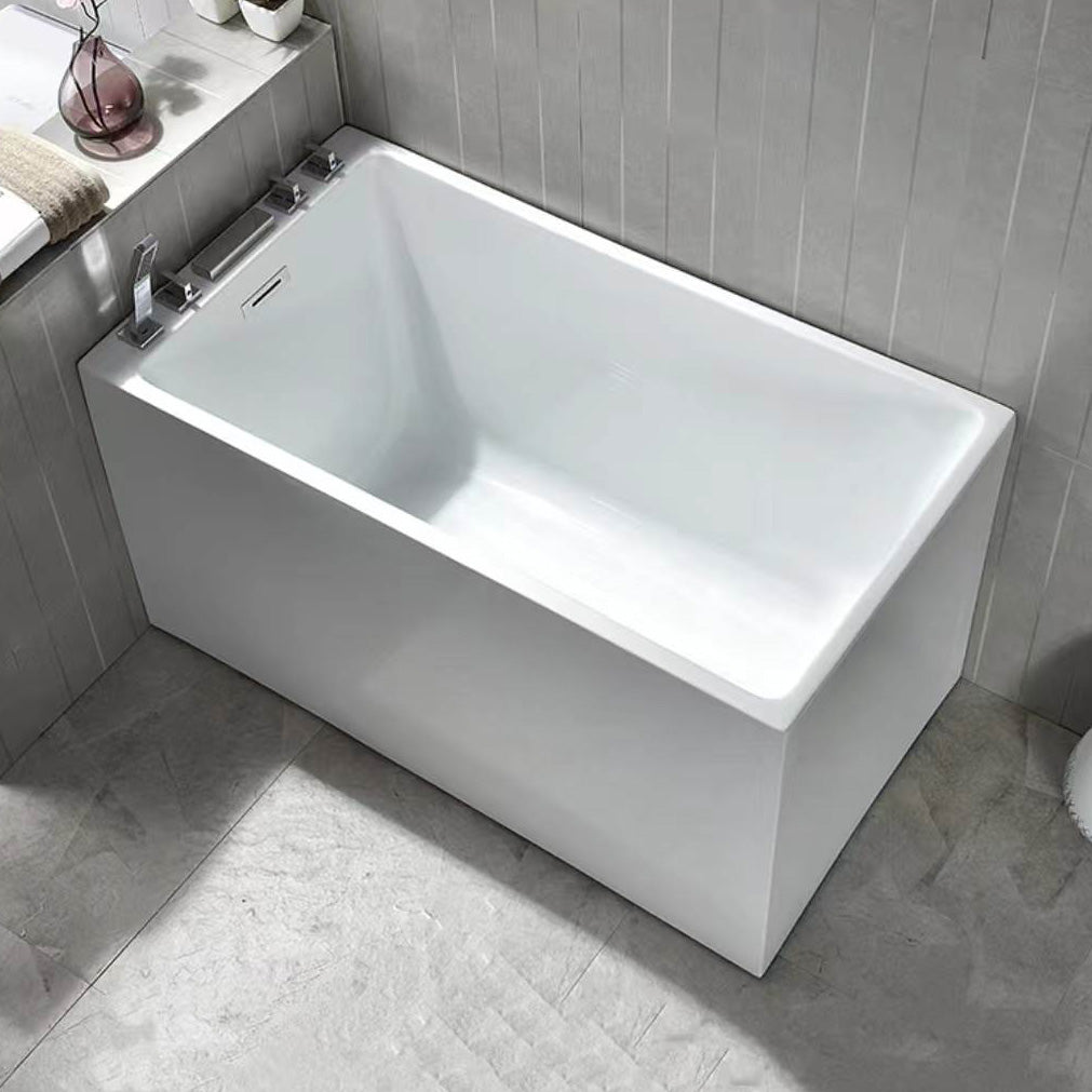 Back to Wall Bathtub Antique Finish Soaking Rectangular Modern Tub