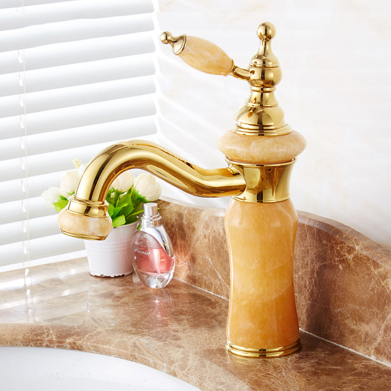 Glam Vessel Sink Faucet Lever Handle Low Arc Vessel Sink Bathroom Faucet