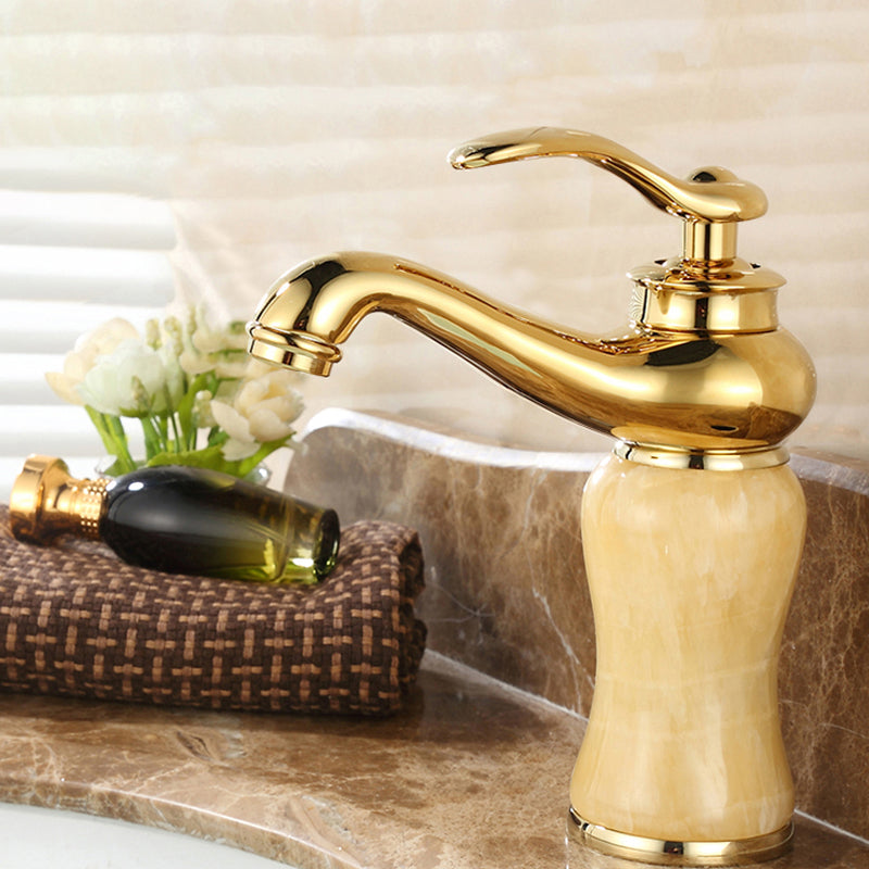 Glam Vessel Sink Faucet Lever Handle Low Arc Vessel Sink Bathroom Faucet