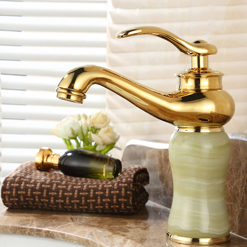 Glam Vessel Sink Faucet Lever Handle Low Arc Vessel Sink Bathroom Faucet