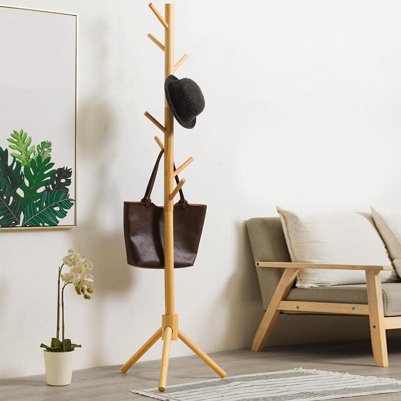 Free Standing Hall Stand Wooden Mid-Century Modern Hall Stand