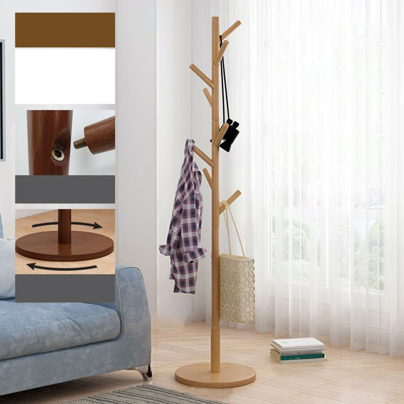 Free Standing Hall Stand Wooden Mid-Century Modern Hall Stand