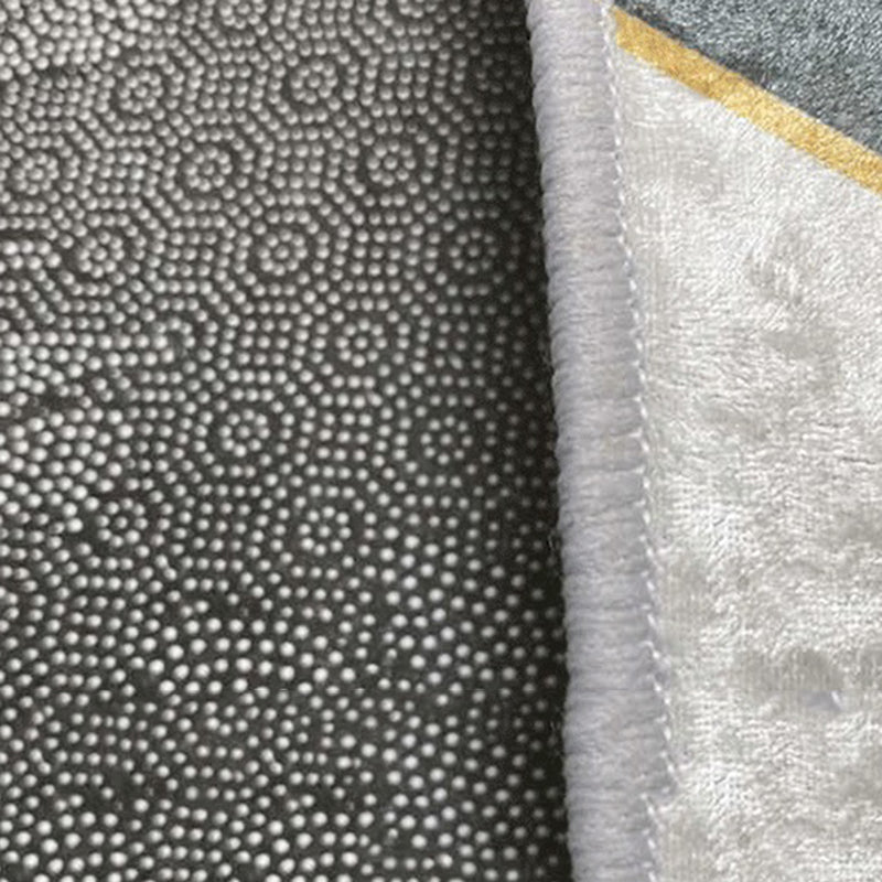 Tapis gris moderne polyester tapis lavable simple pour le salon