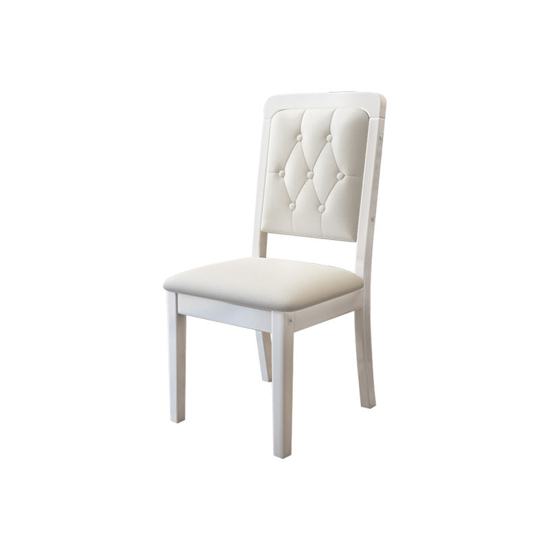 Wood Tufted Dining Chair Modern Style Upholstered Armless Dining Chairs