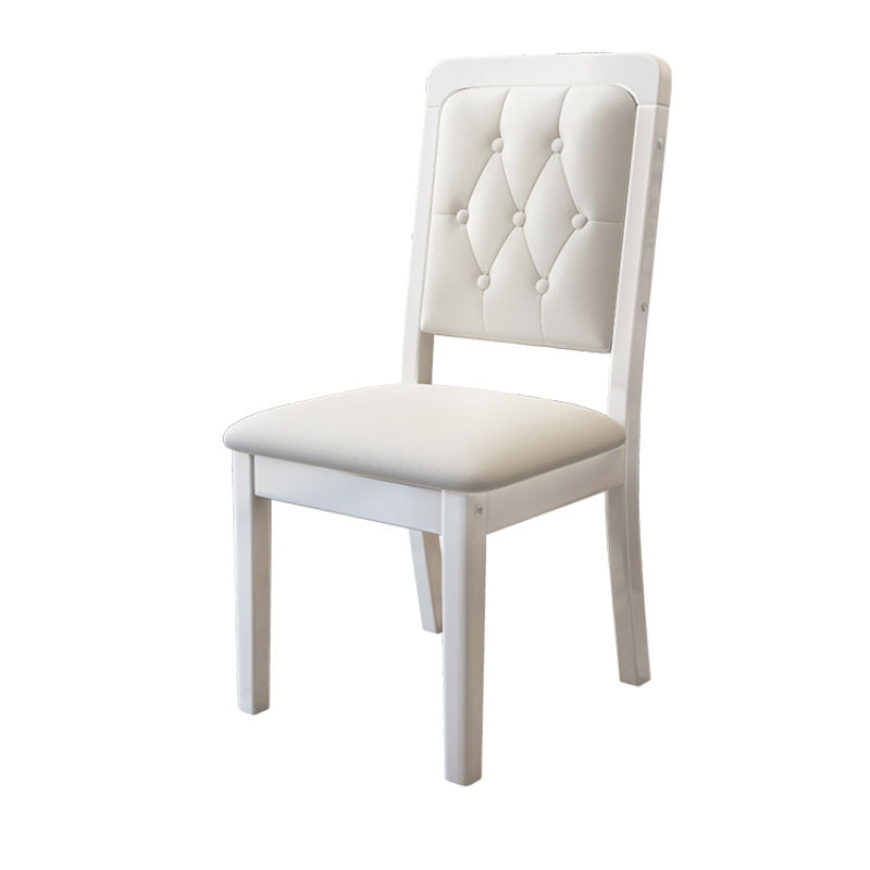 Wood Tufted Dining Chair Modern Style Upholstered Armless Dining Chairs