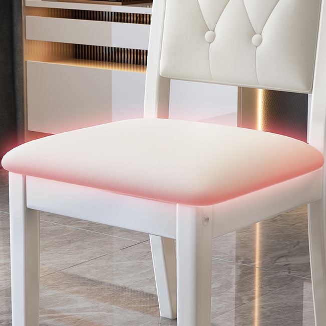 Wood Tufted Dining Chair Modern Style Upholstered Armless Dining Chairs