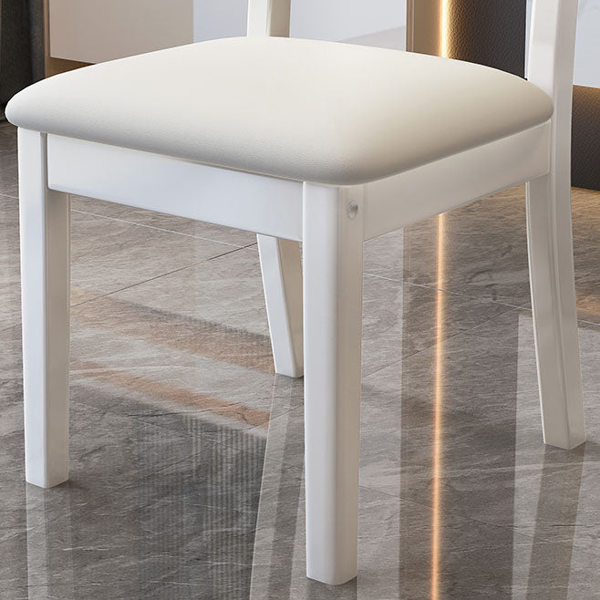 Wood Tufted Dining Chair Modern Style Upholstered Armless Dining Chairs